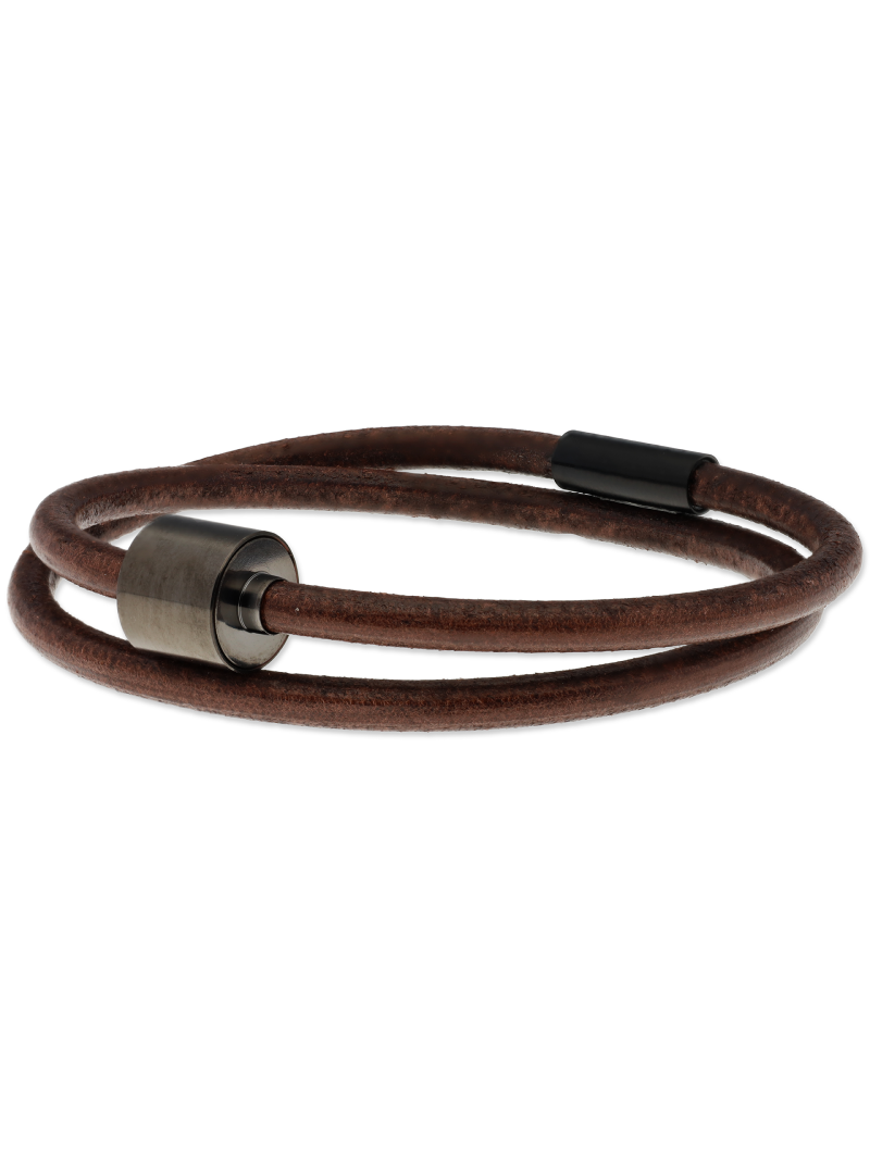 Glad leder bruin