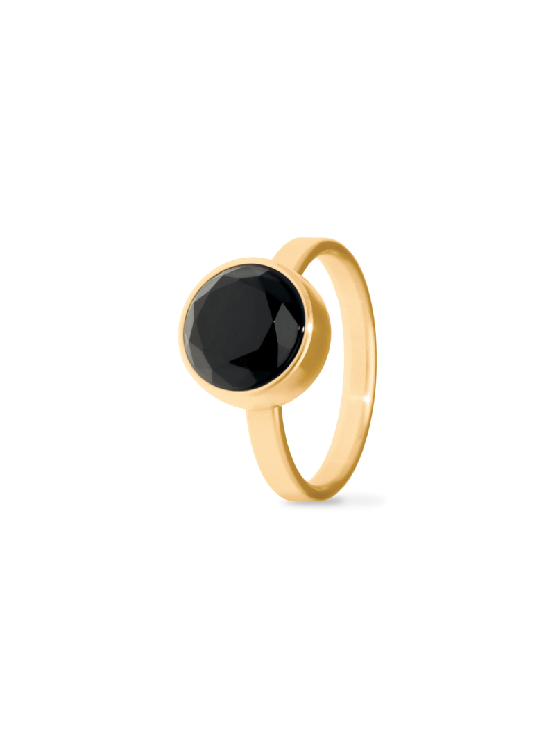 Zwarte onyx facet verguld 