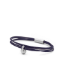 Fijn leder Navy blauw staal