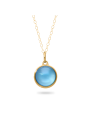 Agaat blauw verguld