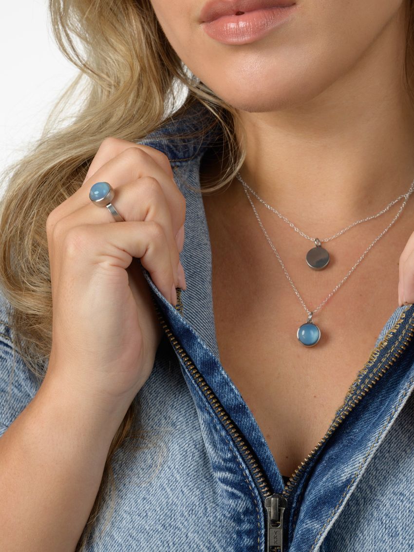 Agaat blauw staal