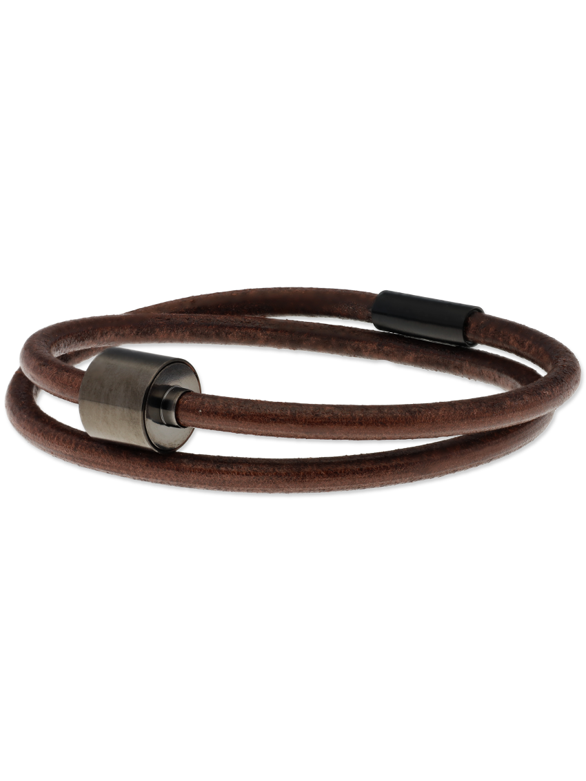 Glad leder bruin