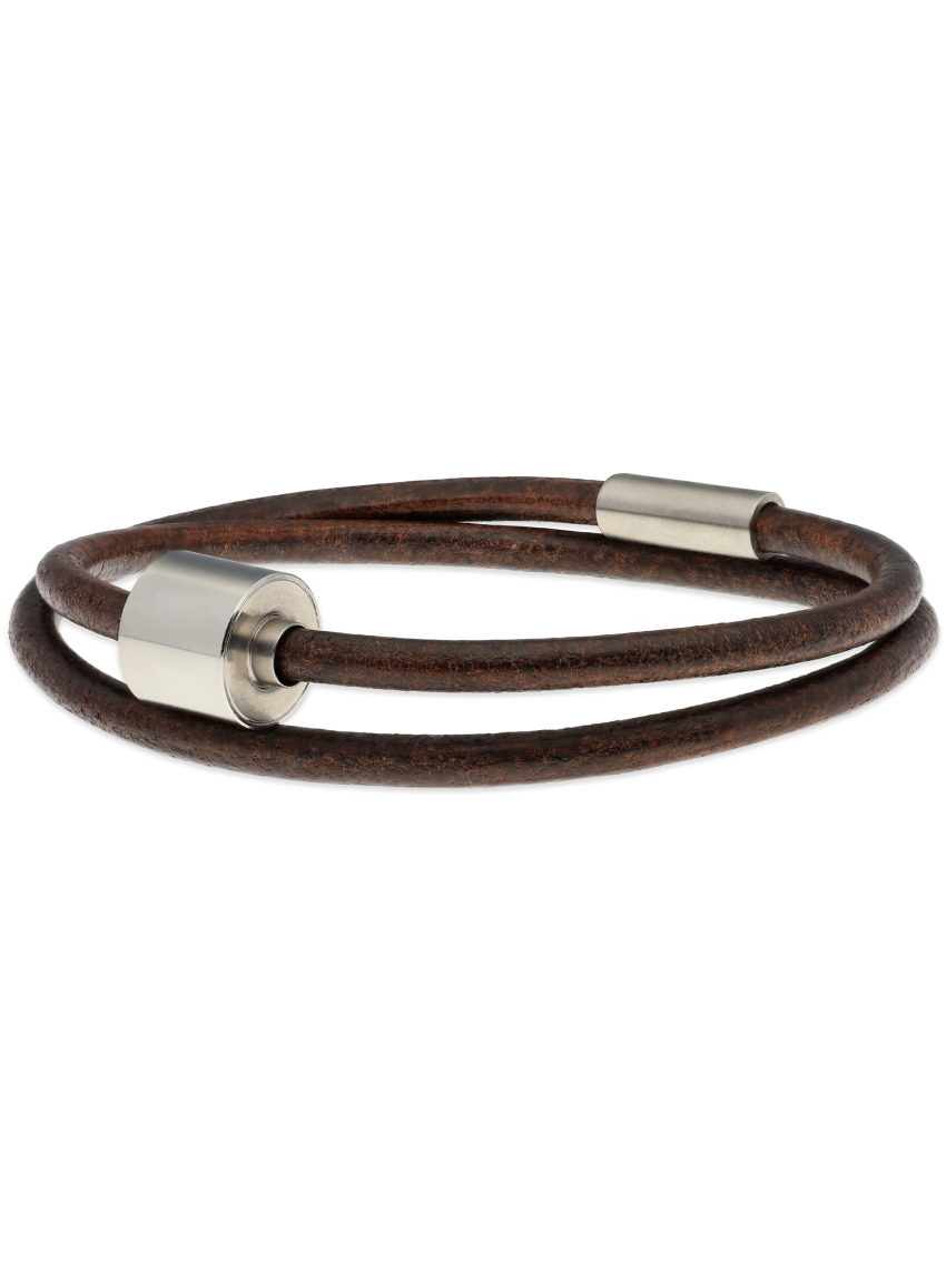 Glad leder bruin