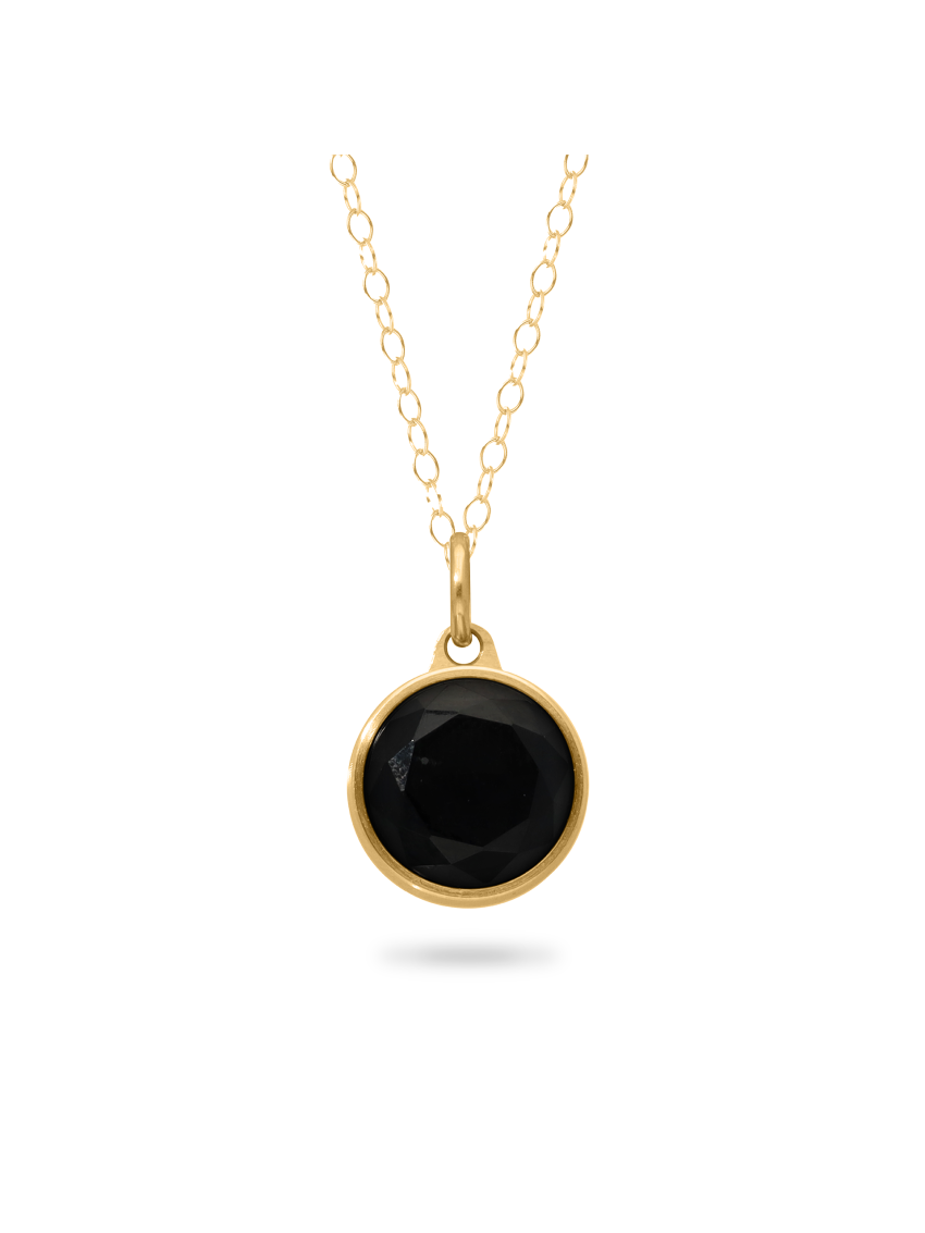 Zwarte onyx facet verguld   