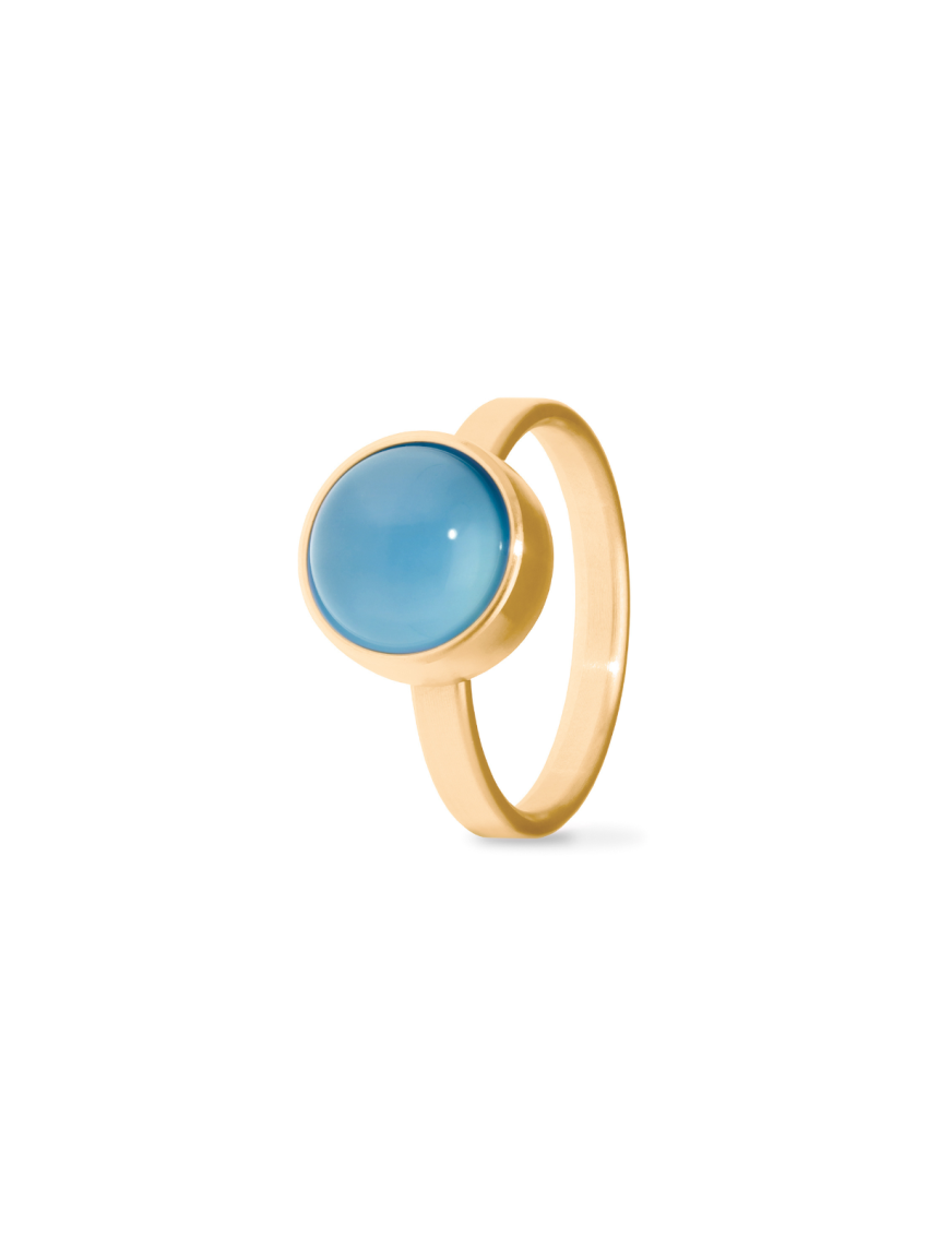 Agaat blauw verguld