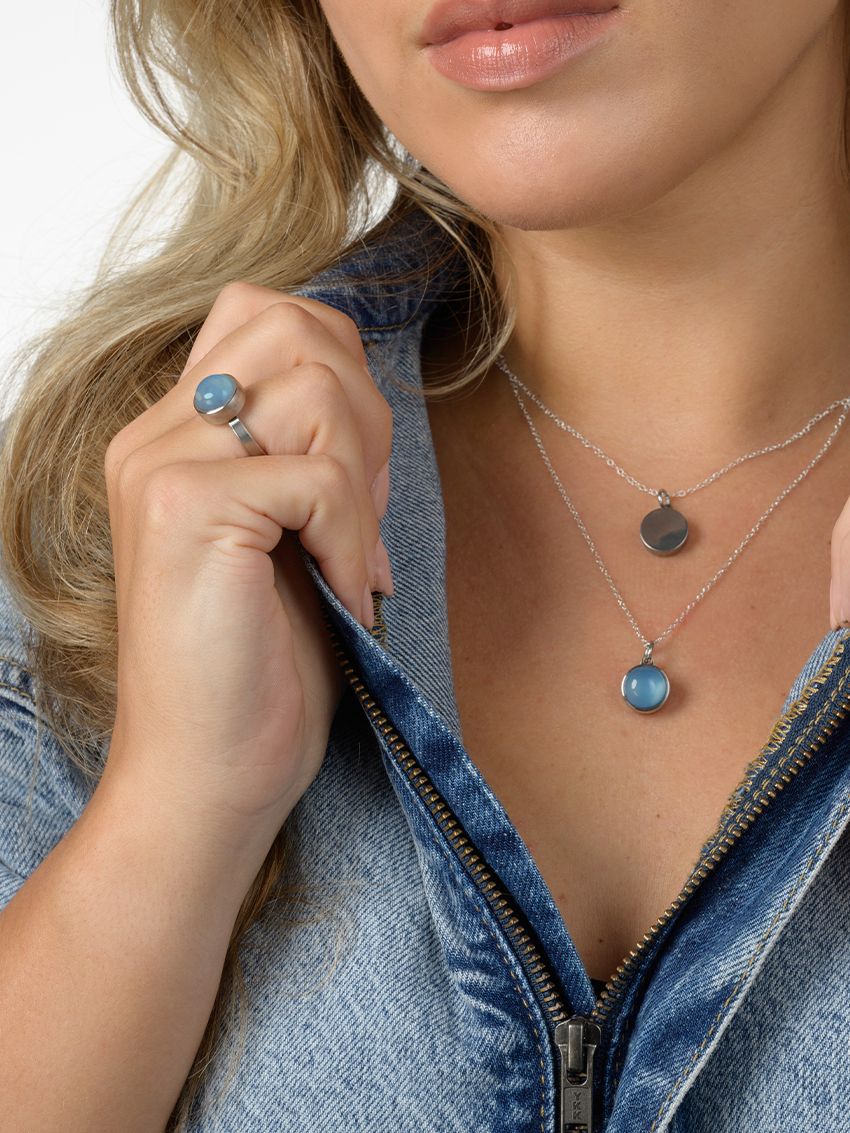 Agaat blauw staal